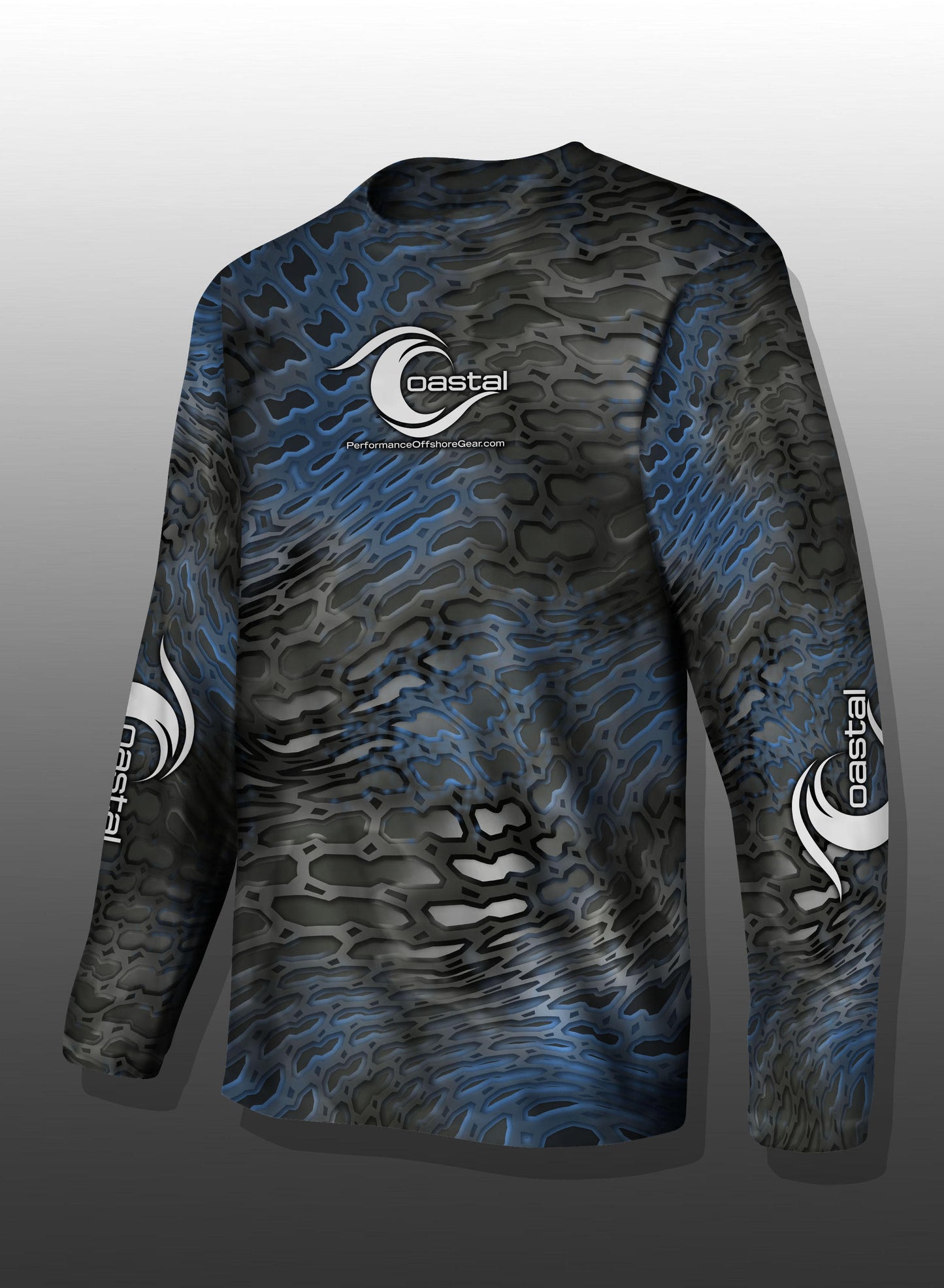Coastal Blue Camo Performance Long Sleeve T-shirt