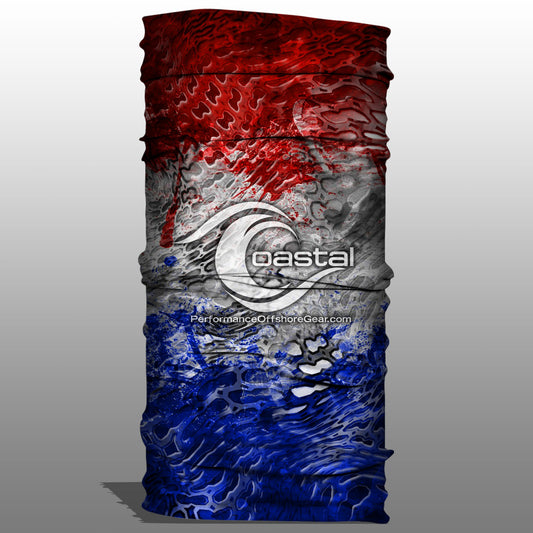 Coastal Red, White and Blue Camo Performance Sunshield