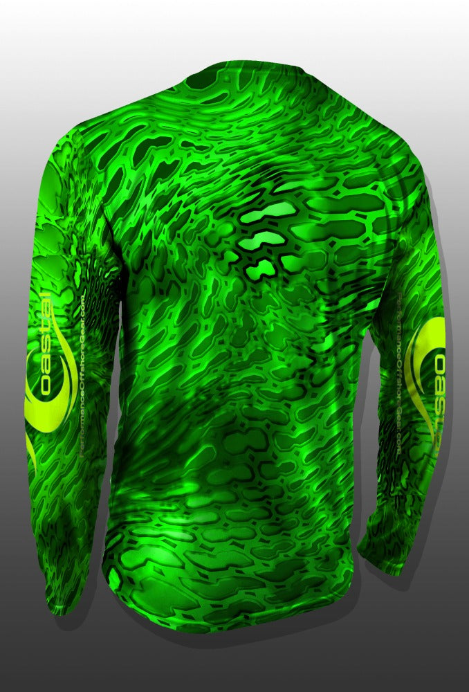 Coastal Green Camo Performance Long Sleeve T-shirt