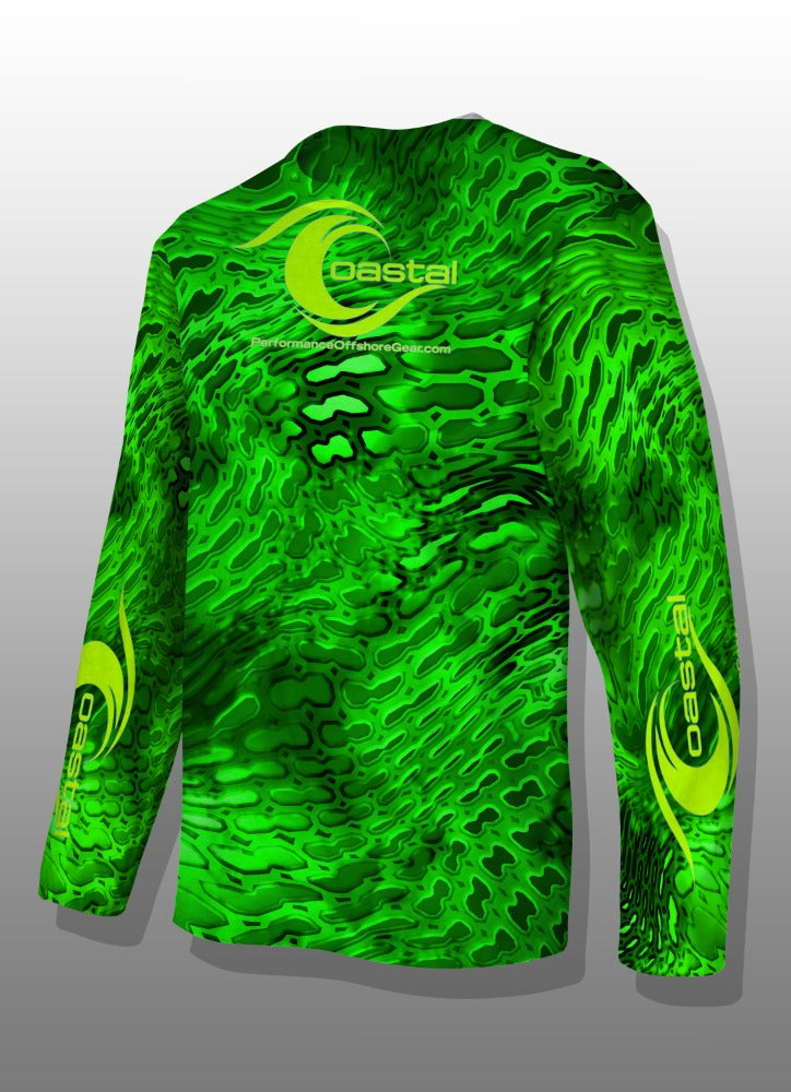 Coastal Green Camo Performance Long Sleeve T-shirt