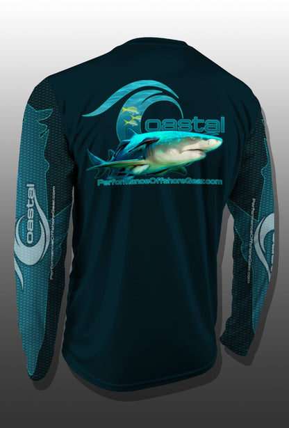 Coastal Lemon Shark Performance Long Sleeve T-shirt