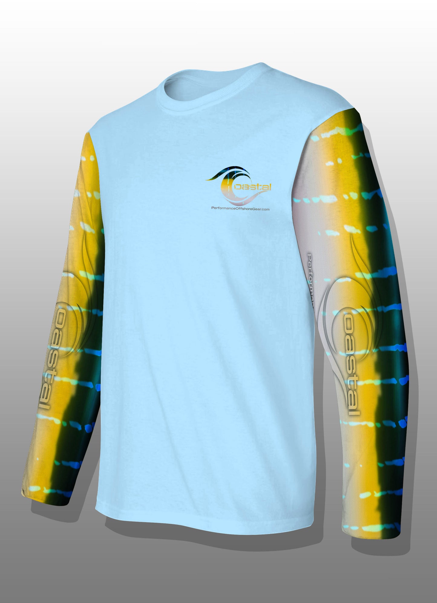 Coastal Light Blue Tuna Marlin Performance Long Sleeve T-shirt