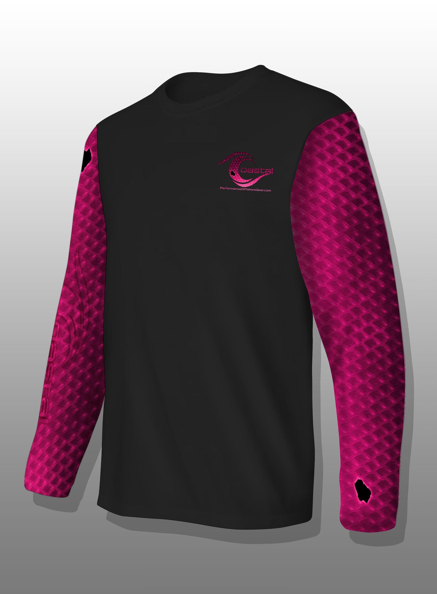 Bass Pro Shops Quarter Zip Long Sleeve Fishing Jersey 3T Bright Pink