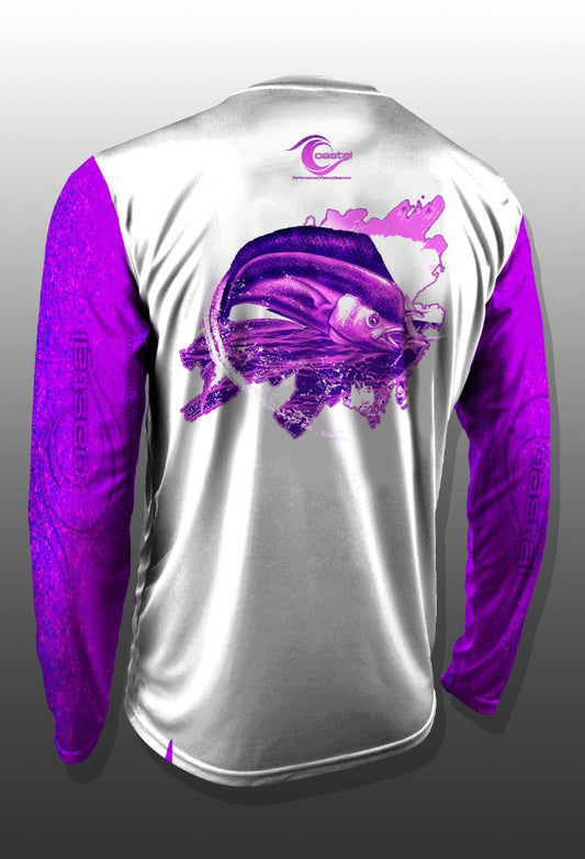 Coastal Purple Mahi Performance Long Sleeve T-shirt